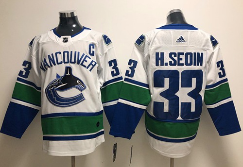 Adidas Canucks #33 Henrik Sedin White Road Authentic Stitched NHL Jersey - Click Image to Close